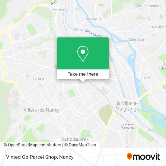 Vinted Go Parcel Shop map
