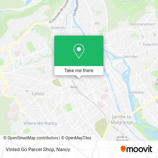 Vinted Go Parcel Shop map