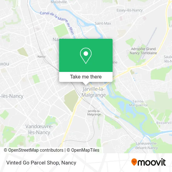 Vinted Go Parcel Shop map