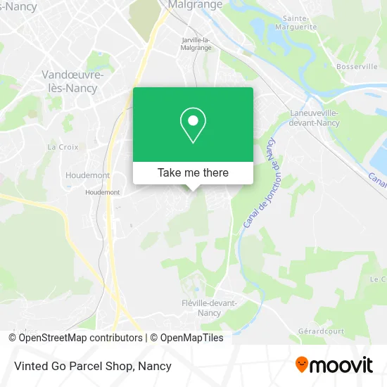 Vinted Go Parcel Shop map