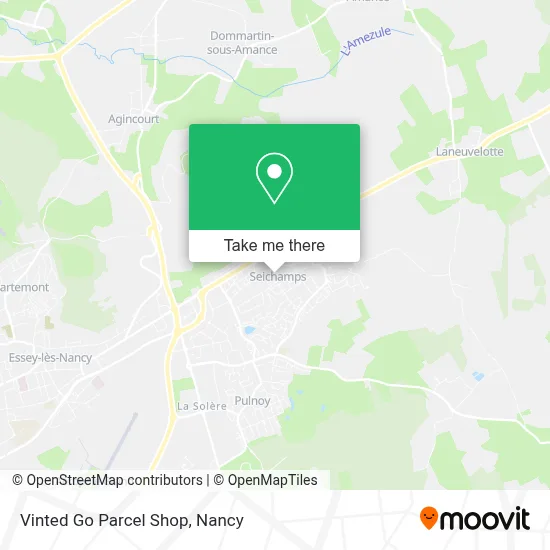 Vinted Go Parcel Shop map