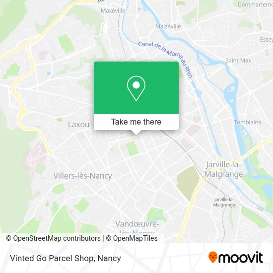 Vinted Go Parcel Shop map
