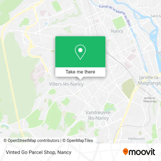 Vinted Go Parcel Shop map