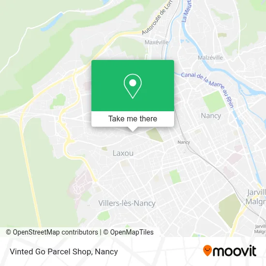 Vinted Go Parcel Shop map