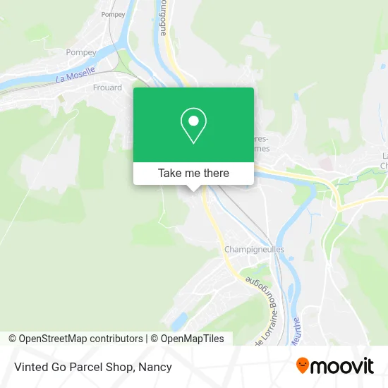 Vinted Go Parcel Shop map