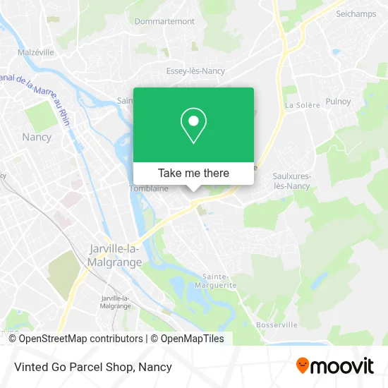 Vinted Go Parcel Shop map