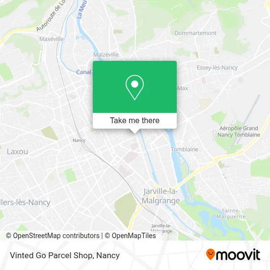 Vinted Go Parcel Shop map