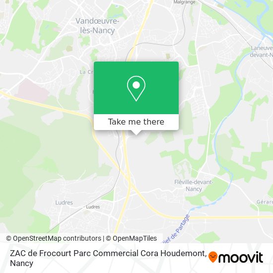 ZAC de Frocourt Parc Commercial Cora Houdemont map