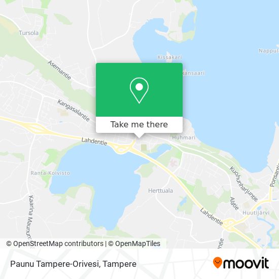 Paunu Tampere-Orivesi map