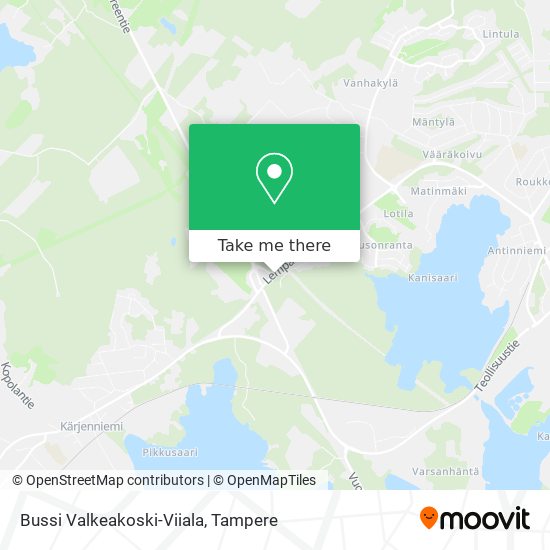 Bussi Valkeakoski-Viiala map