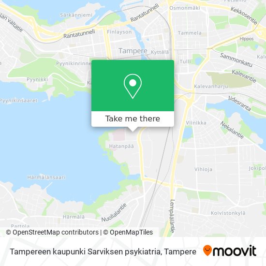 Tampereen kaupunki Sarviksen psykiatria map