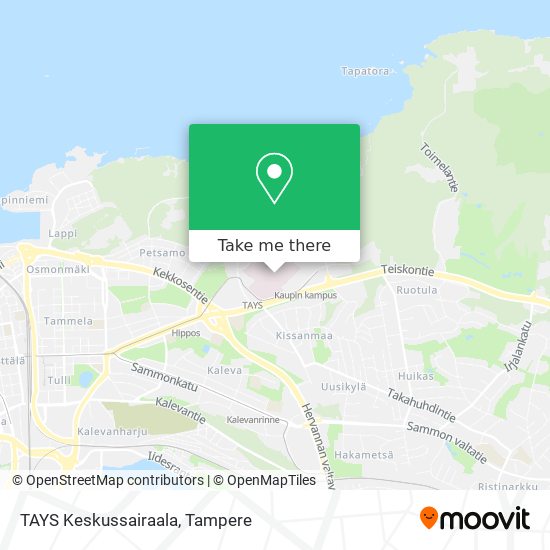 How to get to TAYS Keskussairaala in Tampere by Bus or Light Rail?