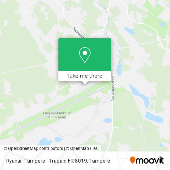 Ryanair Tampere - Trapani FR 8019 map