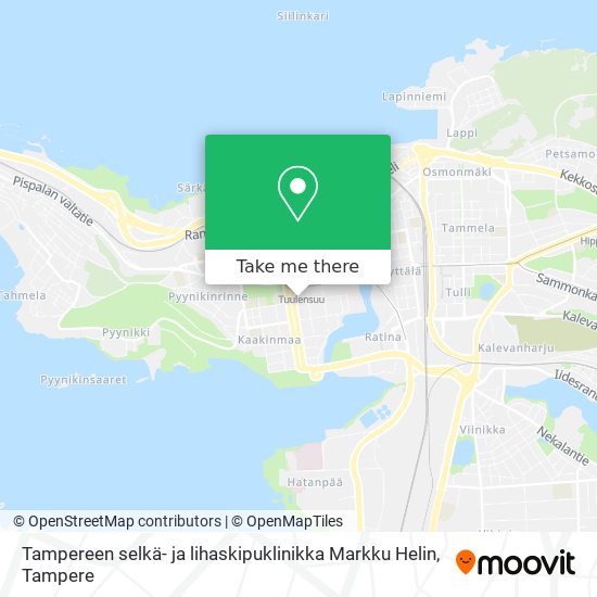 Tampereen selkä- ja lihaskipuklinikka Markku Helin map