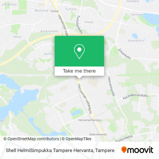 Shell HelmiSimpukka Tampere Hervanta map