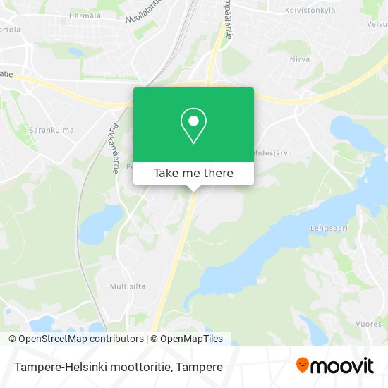 Tampere-Helsinki moottoritie map