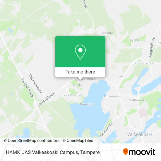 HAMK UAS Valkeakoski Campus map