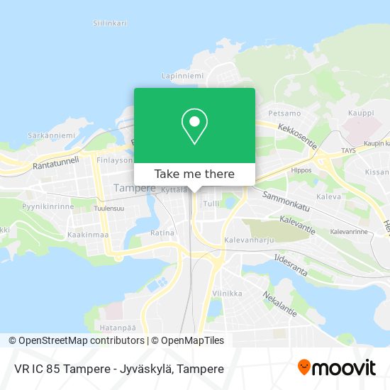 VR IC 85 Tampere - Jyväskylä map