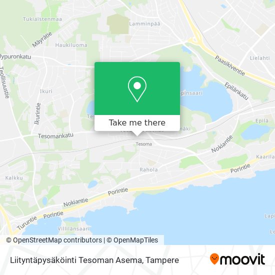 Liityntäpysäköinti Tesoman Asema map