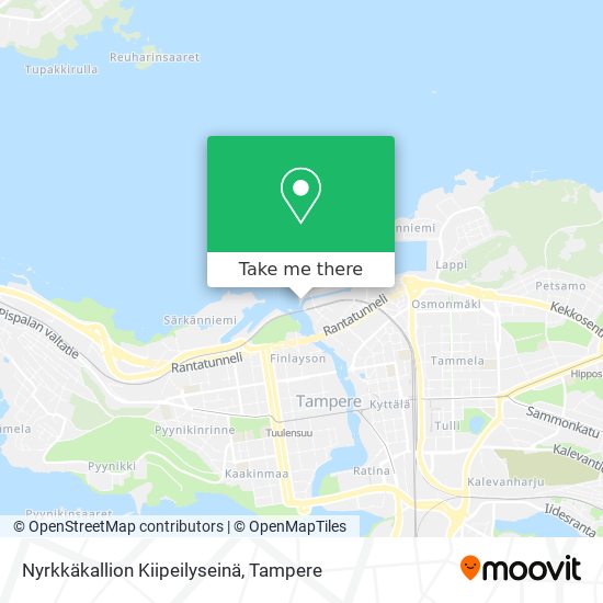 How to get to Nyrkkäkallion Kiipeilyseinä in Tampere by Bus or Light Rail?