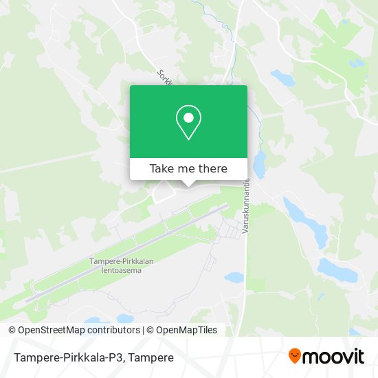Tampere-Pirkkala-P3 map