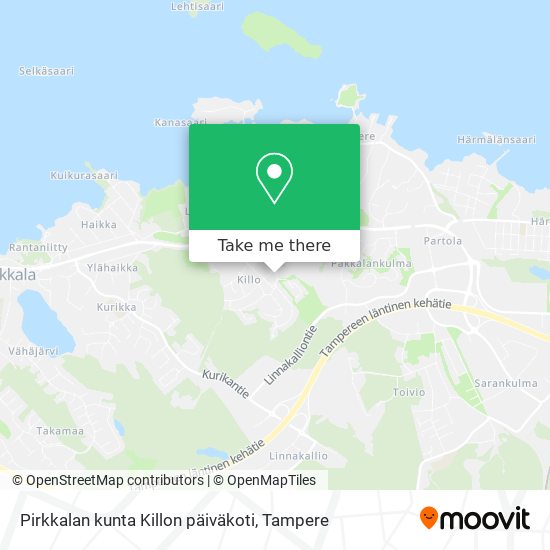 Pirkkalan kunta Killon päiväkoti map