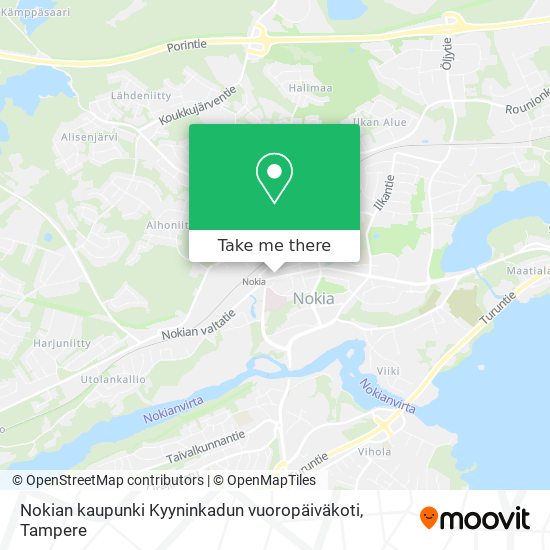 Nokian kaupunki Kyyninkadun vuoropäiväkoti map