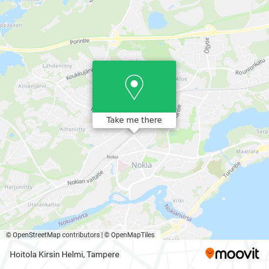 How to get to Hoitola Kirsin Helmi in Nokia by Bus or Train?