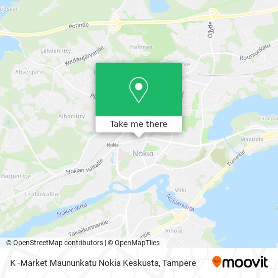 K -Market Maununkatu Nokia Keskusta map