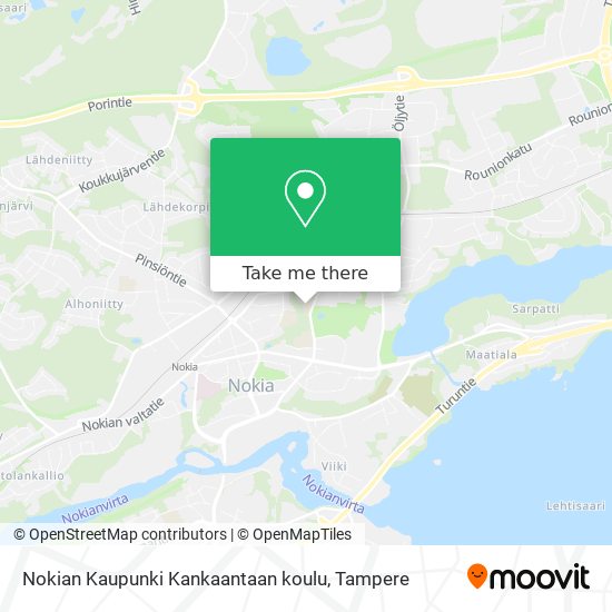 Nokian Kaupunki Kankaantaan koulu map