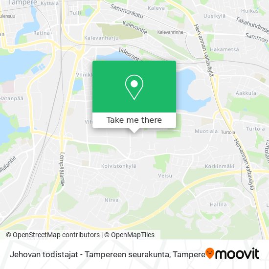 Jehovan todistajat - Tampereen seurakunta map