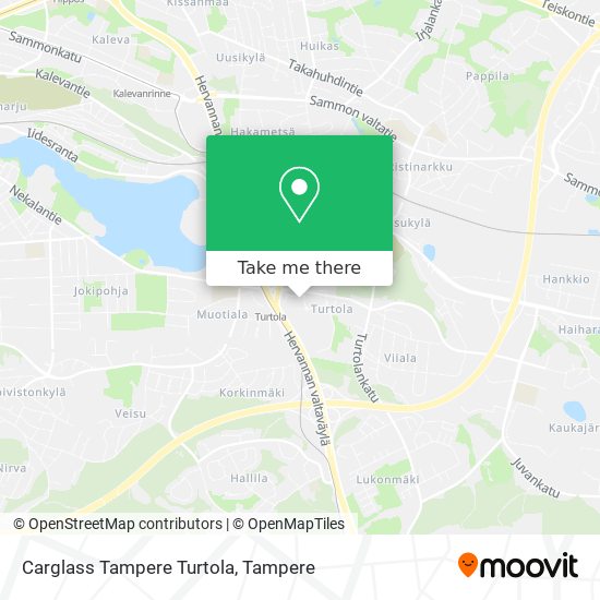 Carglass Tampere Turtola map