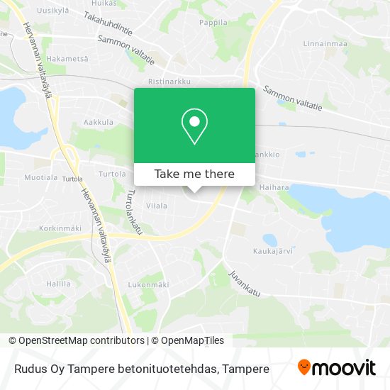 Rudus Oy Tampere betonituotetehdas map