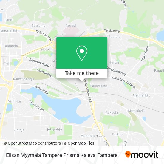 Elisan Myymälä Tampere Prisma Kaleva map