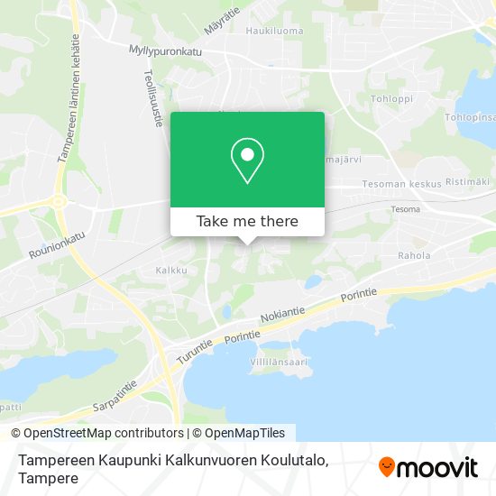 Tampereen Kaupunki Kalkunvuoren Koulutalo map