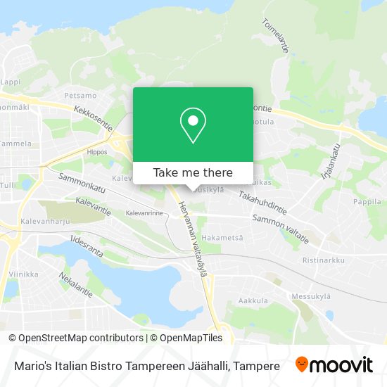 Mario's Italian Bistro Tampereen Jäähalli map