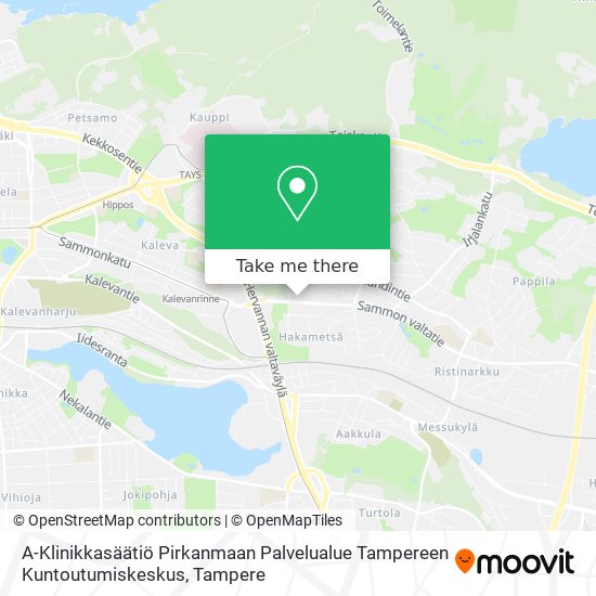 A-Klinikkasäätiö Pirkanmaan Palvelualue Tampereen Kuntoutumiskeskus map