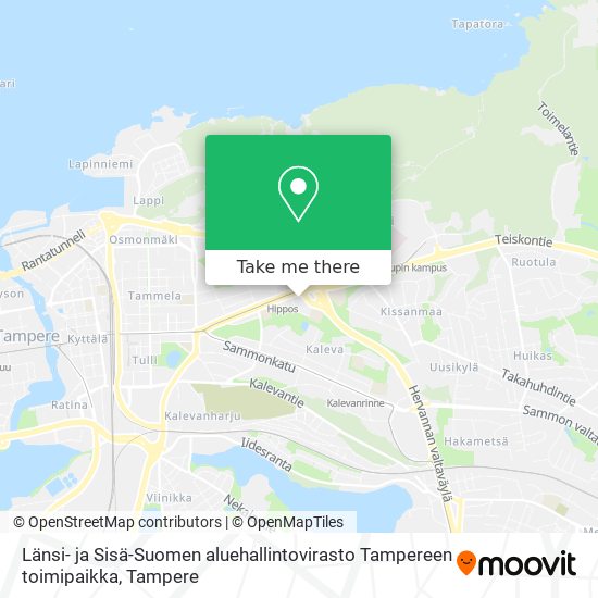 Länsi- ja Sisä-Suomen aluehallintovirasto Tampereen toimipaikka map