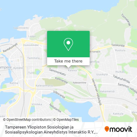 Tampereen Yliopiston Sosiologian ja Sosiaalipsykologian Aineyhdistys Interaktio R.Y. map