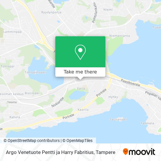 Argo Venetuote Pentti ja Harry Fabritius map