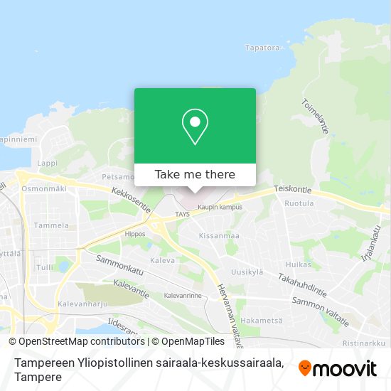 How to get to Tampereen Yliopistollinen sairaala-keskussairaala by Bus or  Light Rail?