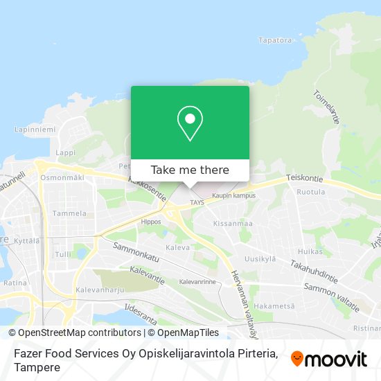 Fazer Food Services Oy Opiskelijaravintola Pirteria map