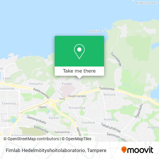 Fimlab Hedelmöityshoitolaboratorio map
