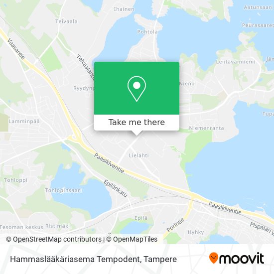 Hammaslääkäriasema Tempodent map