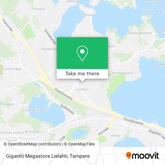Gigantti Megastore Lielahti map