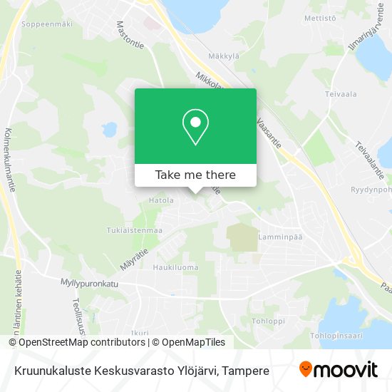 Kruunukaluste Keskusvarasto Ylöjärvi map