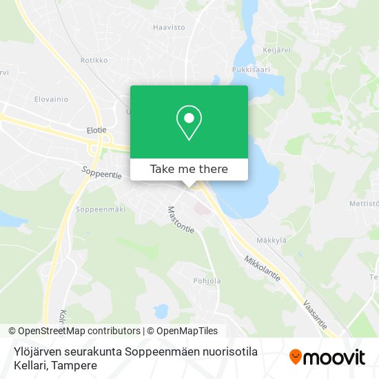 Ylöjärven seurakunta Soppeenmäen nuorisotila Kellari map