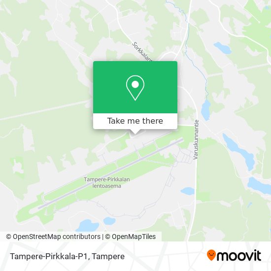 Tampere-Pirkkala-P1 map