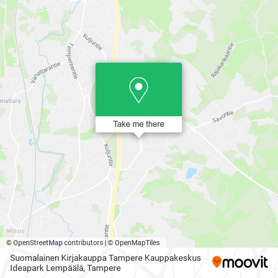 Suomalainen Kirjakauppa Tampere Kauppakeskus Ideapark Lempäälä map