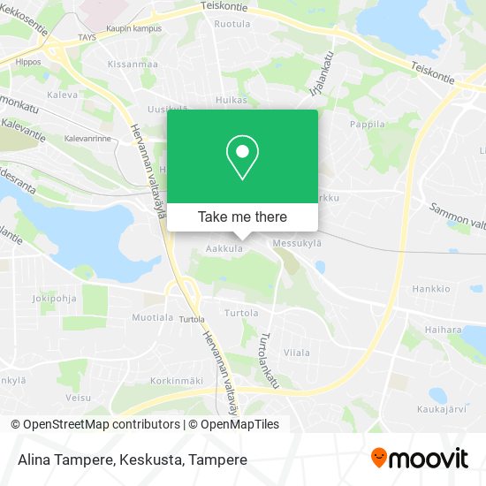 Alina Tampere, Keskusta map